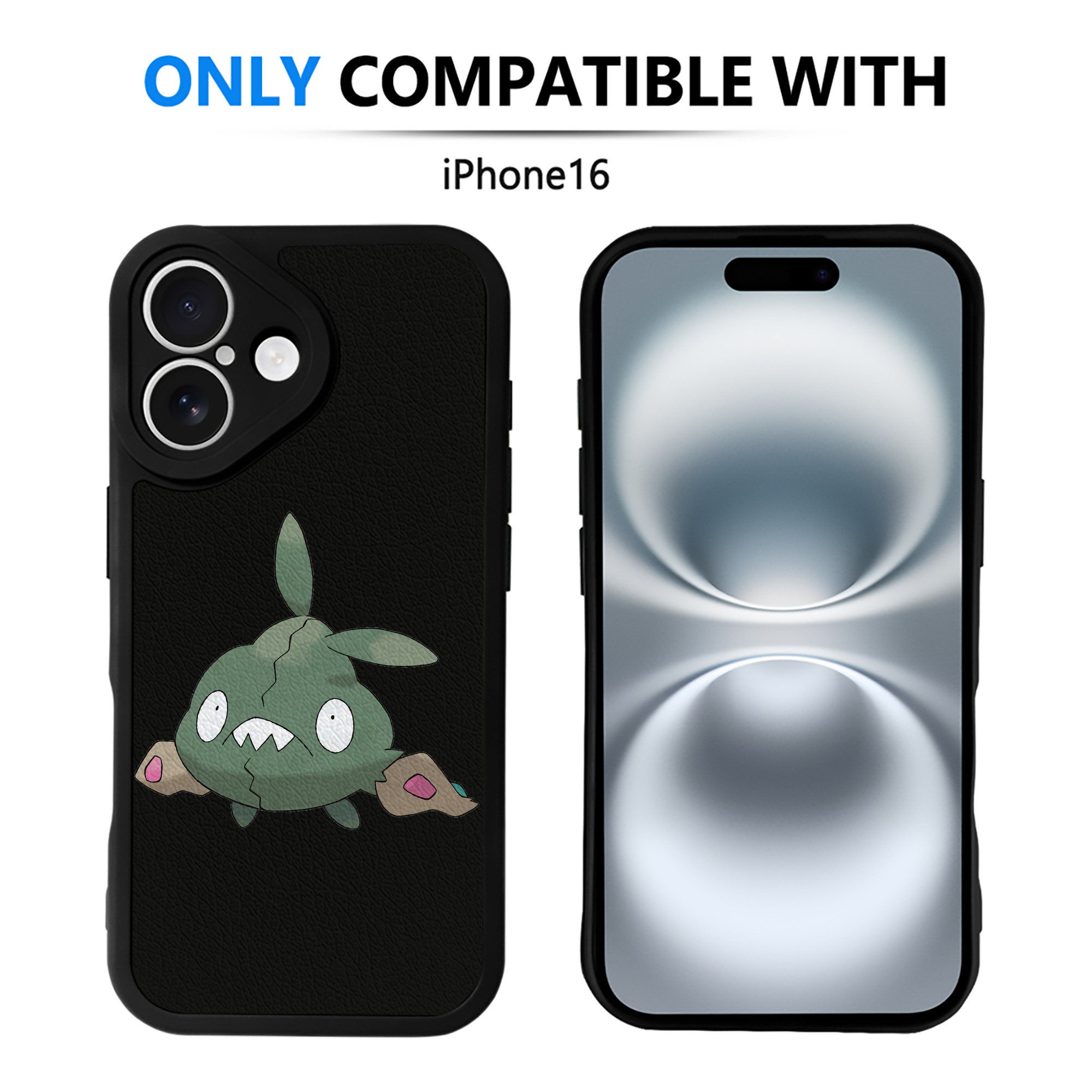（画像用） ポケットモンスター Pokémon 【iPhone 16シリーズ対応】シリコンスマホケース（レザー調） 材質：シリコン